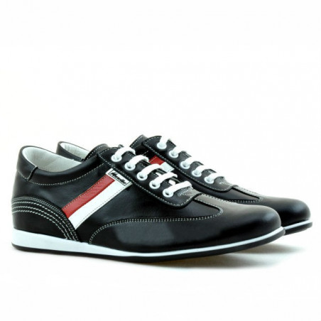 Jugendsportschuhe 394 schwarz+weiß
