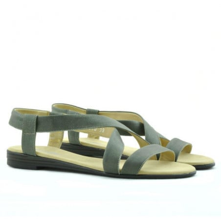 Damen Sandalen 5010 khaki perlglanz
