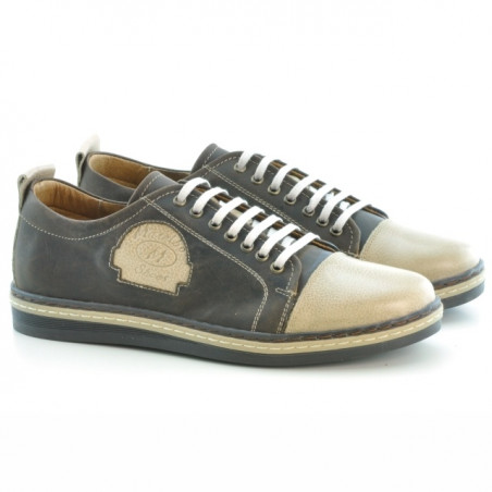 Herren Freizeitschuhe / Sportschuhe 766 Tuxon Kaffee + Tuxon Sand