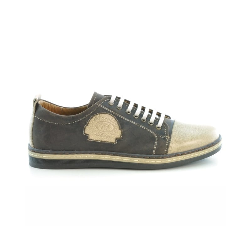 Herren Freizeitschuhe / Sportschuhe 766 Tuxon Kaffee + Tuxon Sand