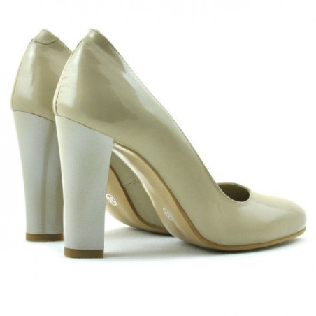 Elegante Damenschuhe 1214 Lack Beige