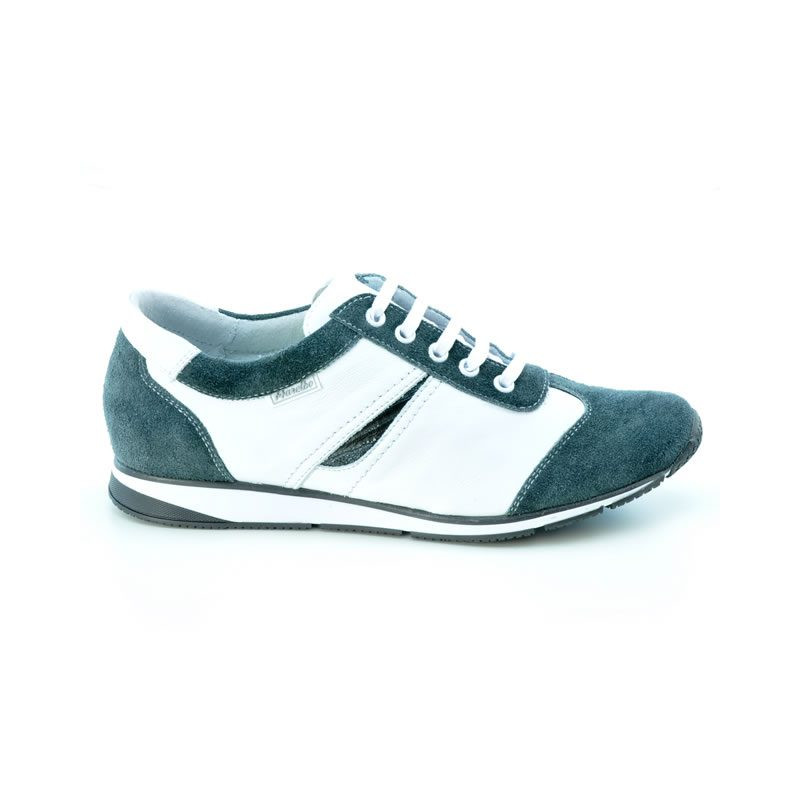 Damen Sportschuhe 196 grau Velours+weiß