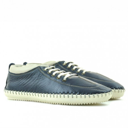 Herren-Mokassins 864 indigo+beige