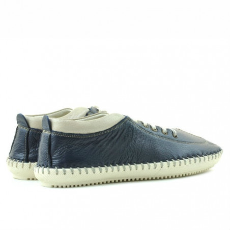 Herren-Mokassins 864 indigo+beige