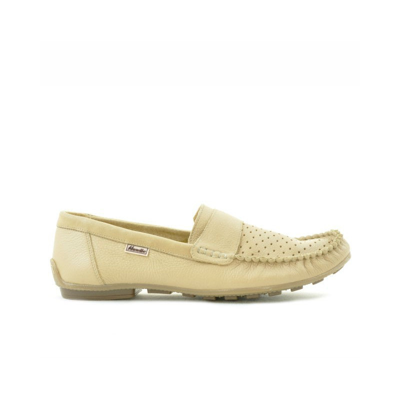 Herrenmokassins 737p beige perforiert