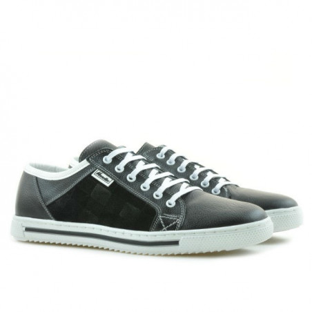 Herrensportschuhe 851 schwarz+weiß