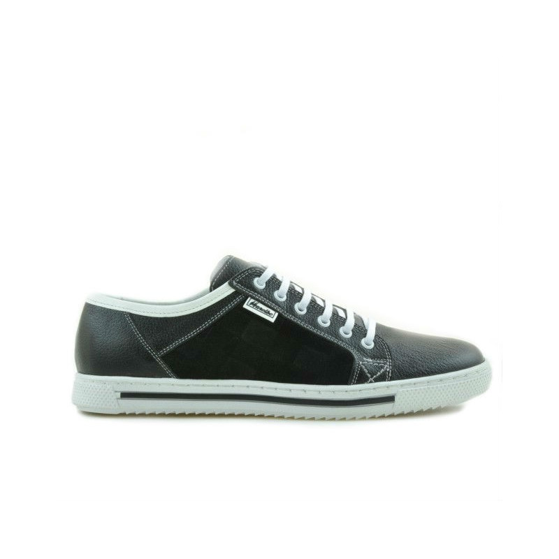 Herrensportschuhe 851 schwarz+weiß