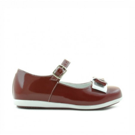 Kleine Kinderschuhe 51c Lack bordeaux+weiß