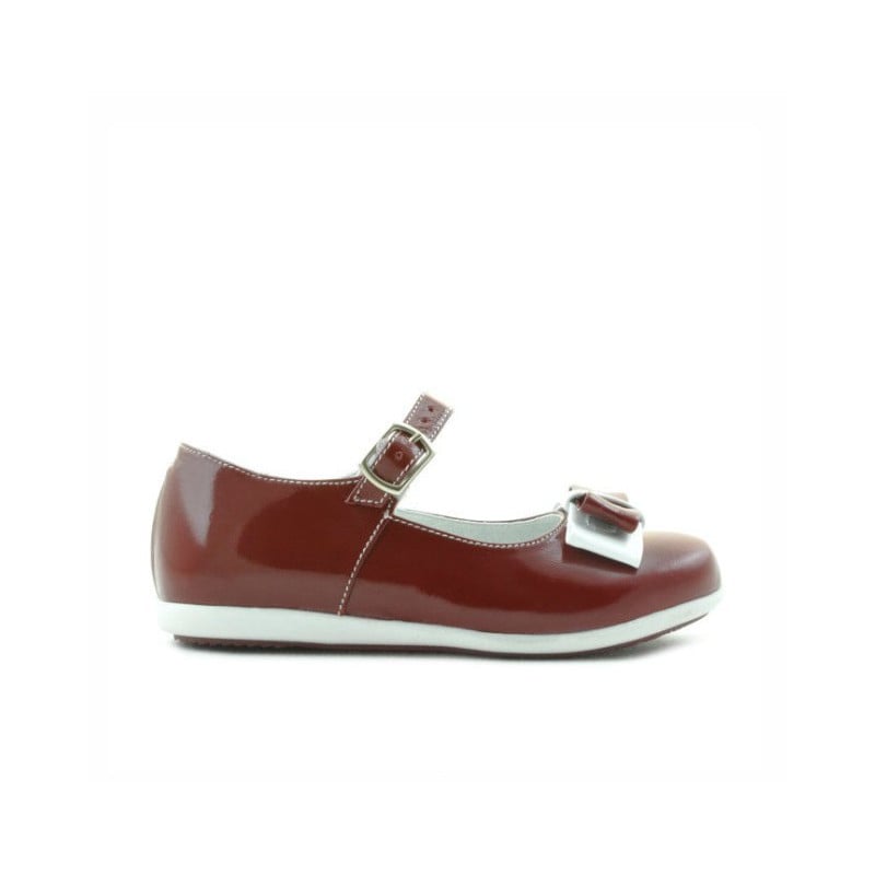 Kleine Kinderschuhe 51c Lack bordeaux+weiß