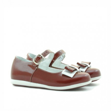 Kleine Kinderschuhe 51c Lack bordeaux+weiß
