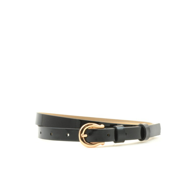Damen Gürtel 04m schwarzer Lack