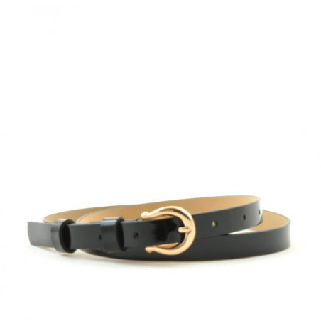 Damen Gürtel 04m schwarzer Lack
