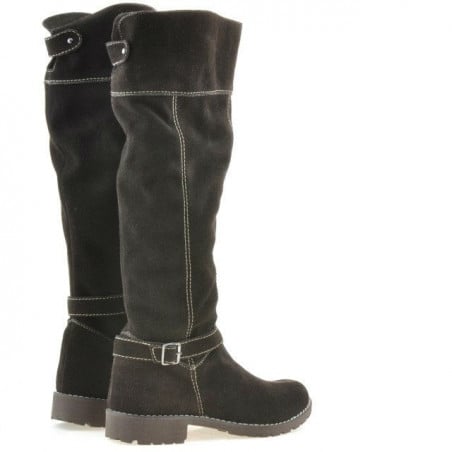Damenstiefel 3225 Kaffee Veloursleder