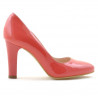 Damen elegante Schuhe 1243 Lack Rot Koralle