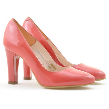 Damen elegante Schuhe 1243 Lack Rot Koralle