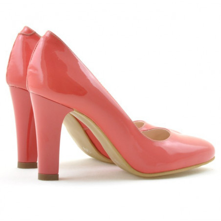 Damen elegante Schuhe 1243 Lack Rot Koralle