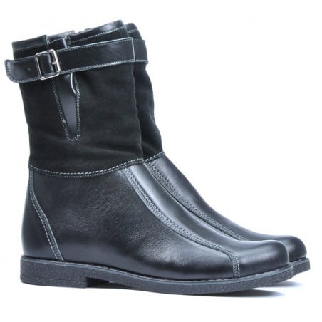 Damenstiefeletten 3249 schwarz kombiniert