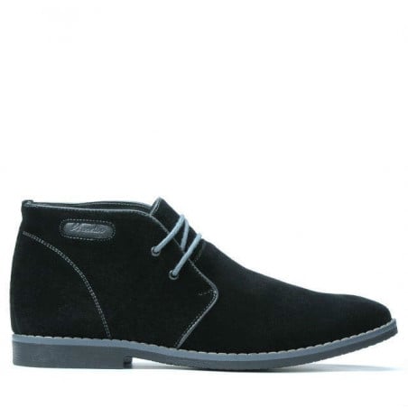 Herrenstiefel 454 schwarz Velours+grau