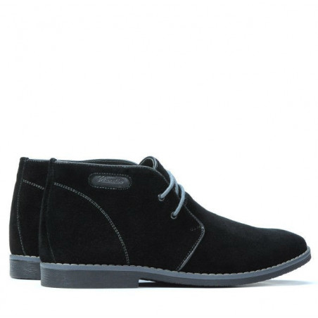 Herrenstiefel 454 schwarz Velours+grau