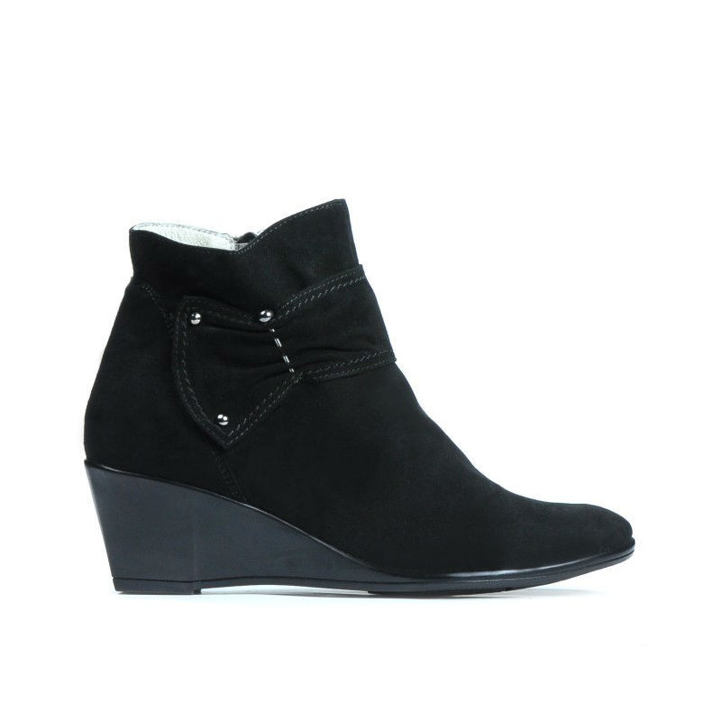 Damenstiefel 242 schwarz Veloursleder
