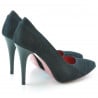 Elegante Damenschuhe 1230 Schwarz Satin Antilope