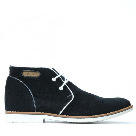 Herrenstiefel 454 schwarz Velours+weiß