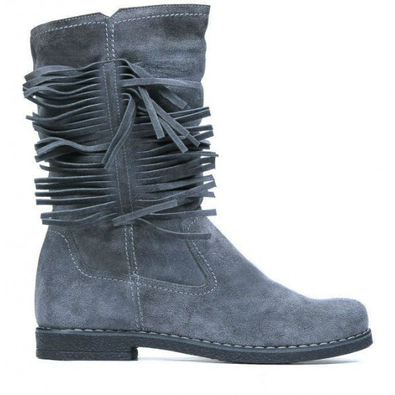 Damenstiefel 3242 grau Veloursleder Damenstiefel 3242 grau Veloursleder