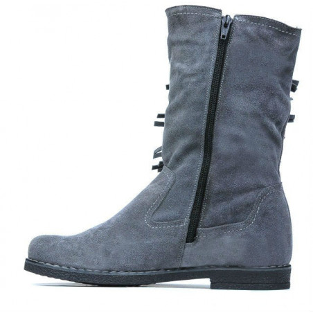 Damenstiefel 3242 grau Veloursleder