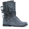 Damenstiefel 3242 grau Veloursleder