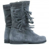 Damenstiefel 3242 grau Veloursleder