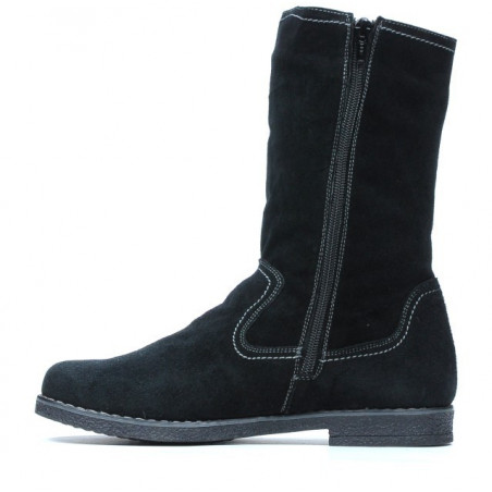 Damenstiefel 3242 schwarz Veloursleder