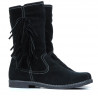 Damenstiefel 3242 schwarz Veloursleder