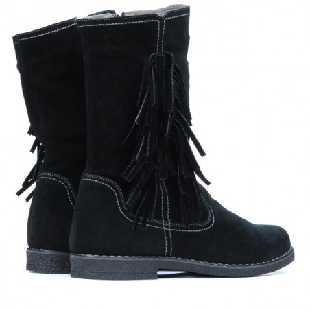 Damenstiefel 3242 schwarz Veloursleder