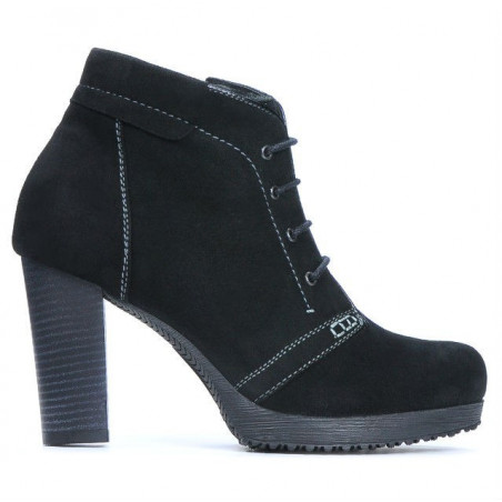 Damenstiefeletten 1137 Schwarz Antilope