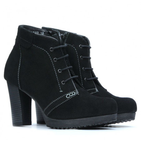 Damenstiefeletten 1137 Schwarz Antilope