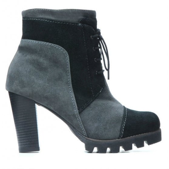 Damenstiefel 1135 grau Antilope+schwarz