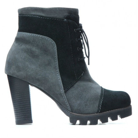 Damenstiefel 1135 grau Antilope+schwarz