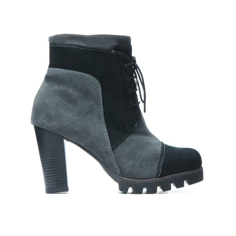 Damenstiefel 1135 grau Antilope+schwarz