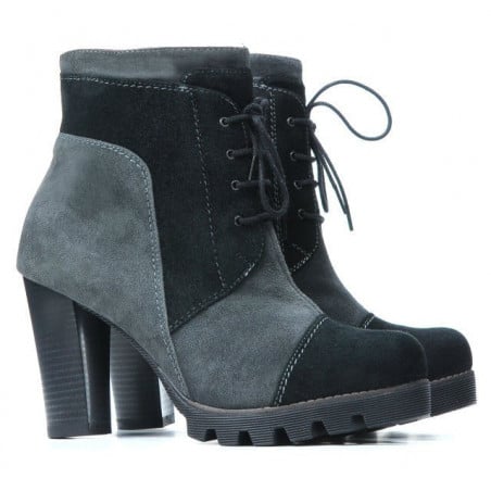 Damenstiefel 1135 grau Antilope+schwarz