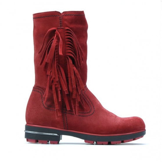 Kinderstiefel 3208 rot Veloursleder Kinderstiefel 3208 rot Veloursleder