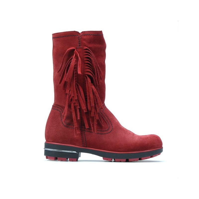 Kinderstiefel 3208 rot Veloursleder
