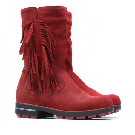 Kinderstiefel 3208 rot Veloursleder
