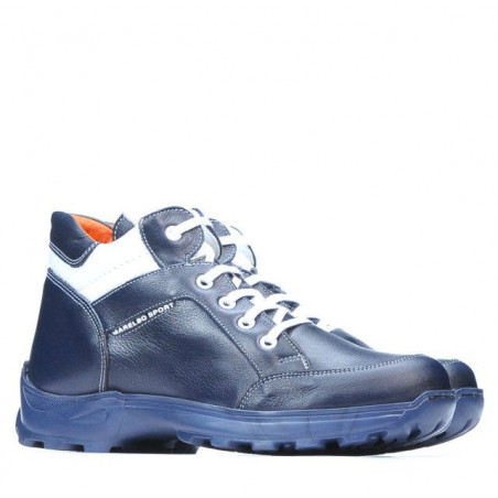 Jugendstiefel 436 Indigo+Weiß