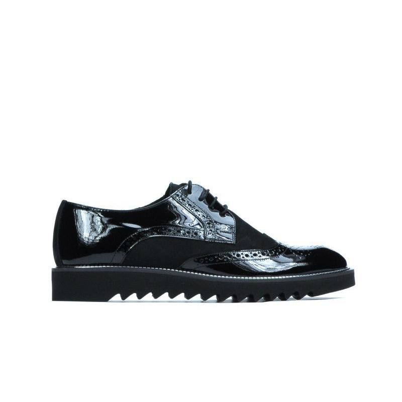 Herren Freizeitschuhe 831 schwarz lack kombiniert