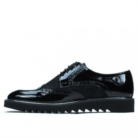 Herren Freizeitschuhe 831 schwarz lack kombiniert