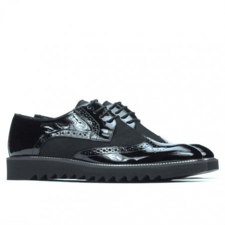 Herren Freizeitschuhe 831 schwarz lack kombiniert