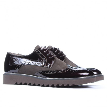 Herren Casual Schuhe 831 Lack Kaffee kombiniert