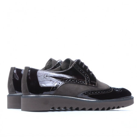 Herren Casual Schuhe 831 Lack Kaffee kombiniert