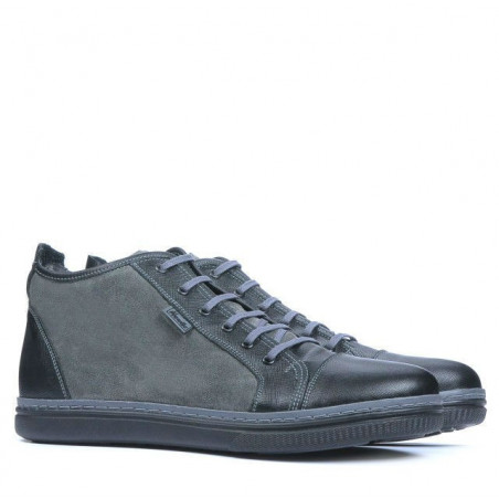 Herrenschuhe 480 schwarz+grau