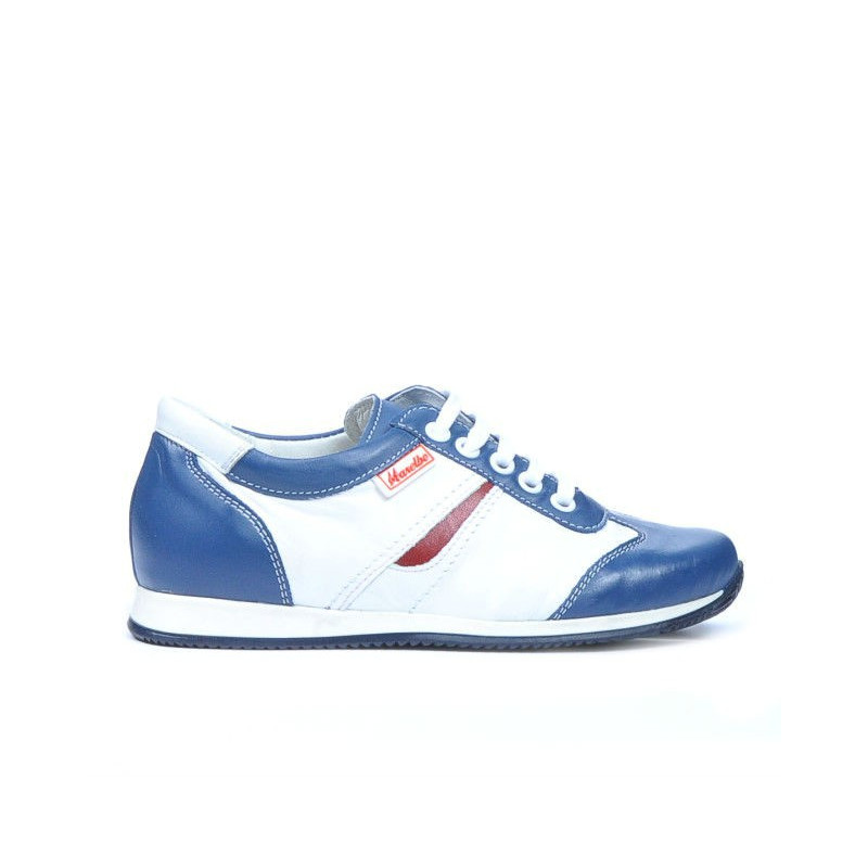 Kinderschuhe 136 indigo+weiß